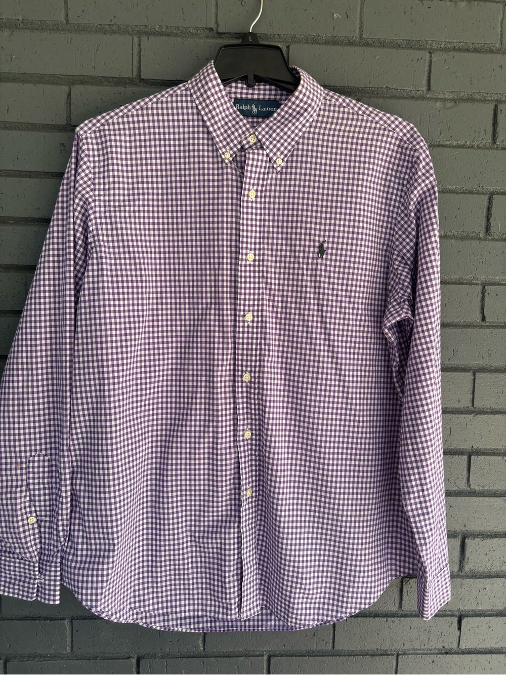 Ralph Lauren Purple Gingham Button-Down Shirt - Men's
